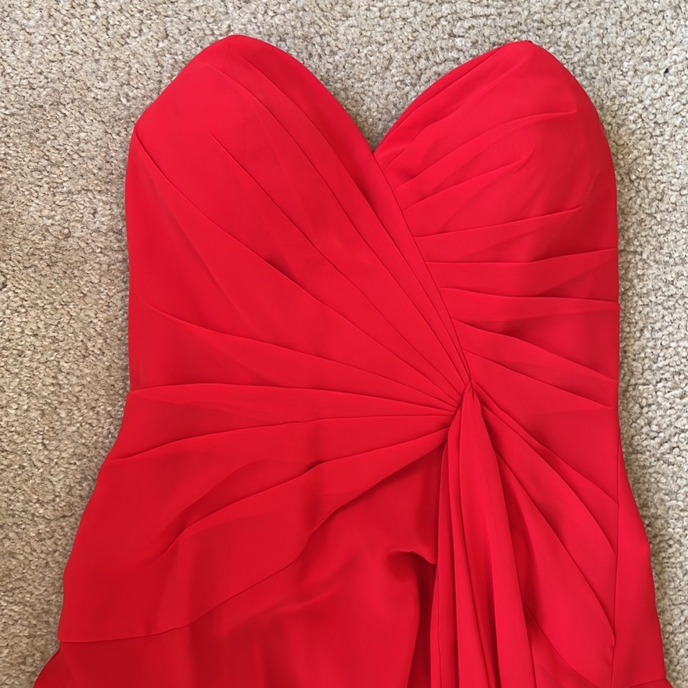 ❤️ Faviana Couture Red Strapless Prom Dress Size 4